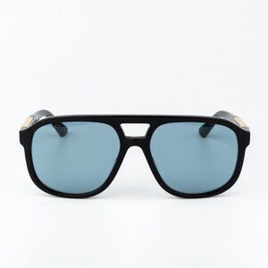 Gucci Men Sunglasses Black Blue Pilot GG1188S 004 BRAND NEW